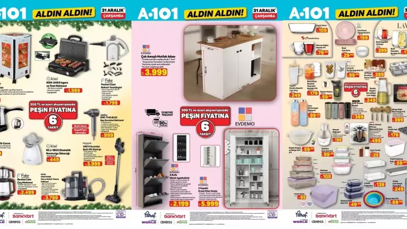 31 Aralık A101 Aktüel Kataloğu: Telefon, Buharlı Temizleyici ve Kilere Büyük İndirim