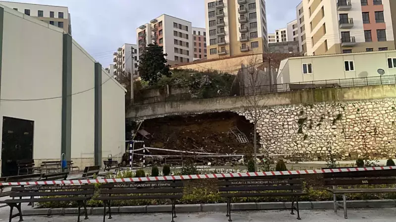 Kocaeli'de 10 Metrelik İstinat Duvarı Okul Bahçesine Göçtü