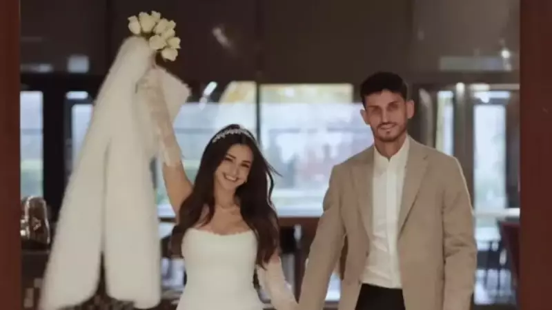 Milli Futbolcu Samet Akaydın, Oyuncu Hazal Çağlar ile Evlendi