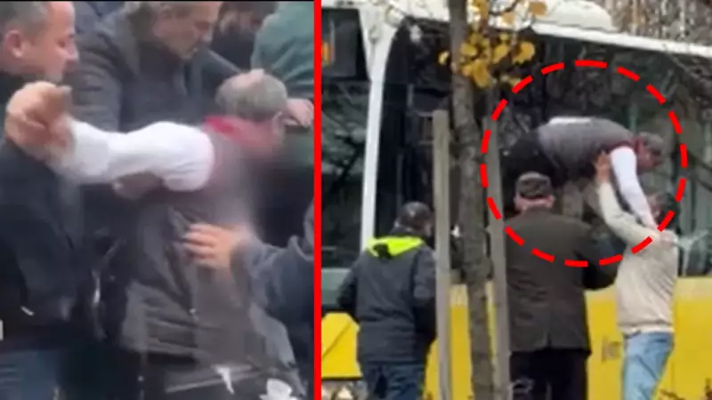 Üsküdar'da İETT Şoförü Camdan Fırlayıp Sürücüye Saldırdı! Görüntüler Şok Etti