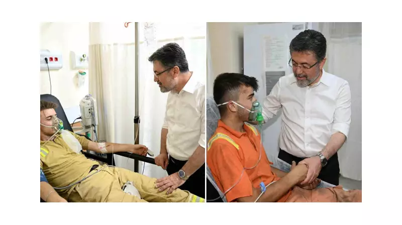 Bakan Yumaklı, Yangınzedelerle Hastanede Bir Araya Geldi: 'Yanınızdayız' Mesajı