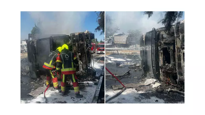 Balıkesir'de Feci Kaza: Yanan Tırdan Sıçrayan Alevler Ot Yangınına Yol Açtı!