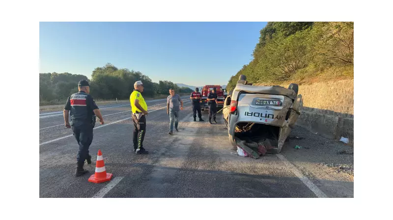 Bartın'da Şok Eden Kaza: Araç Ters Döndü, Sürücü Ağır Yaralı!