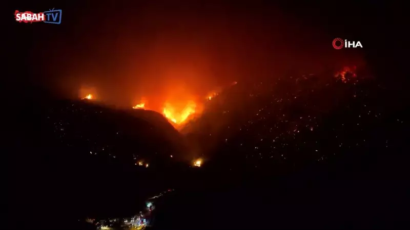 Bursa'daki Orman Yangını Geceyi Aydınlattı: Alevlerin Görsel Şöleni Havadan Görüntülendi!