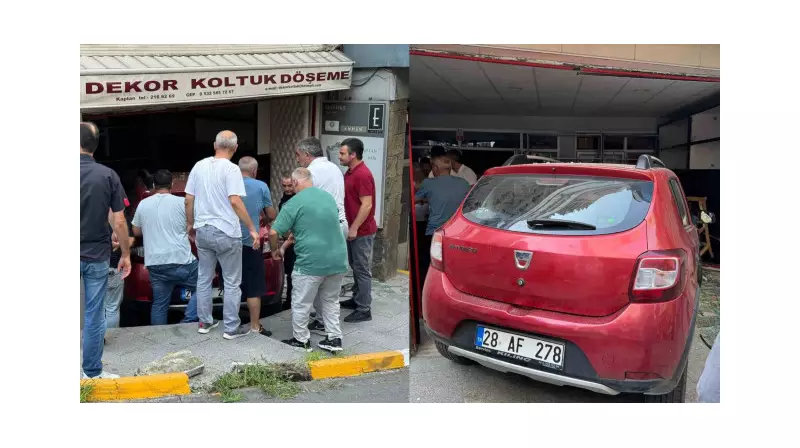 Giresun'da Şok Eden Kaza: Kontrolden Çıkan Araç İş Yerine Dalarak 1 Kişiyi Yaraladı!