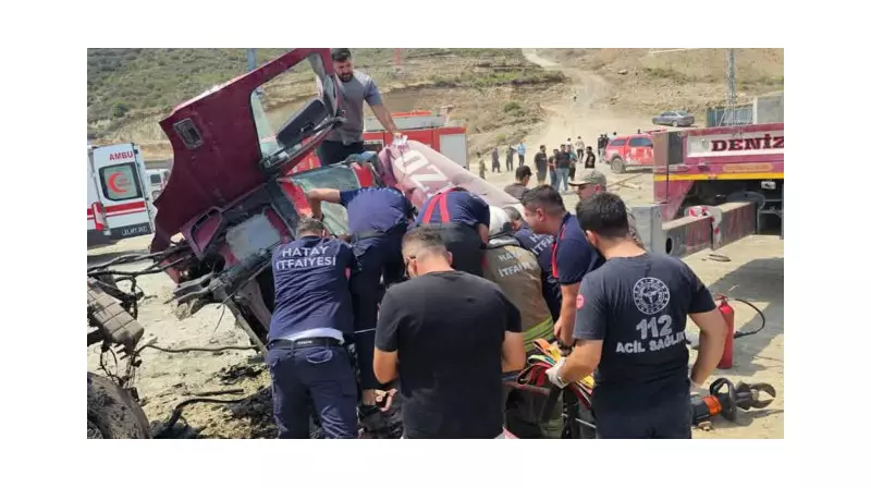 Hatay'da Korkunç Vinç Kazası: Freni Patlayan Araç Uçuruma Yuvarlandı!