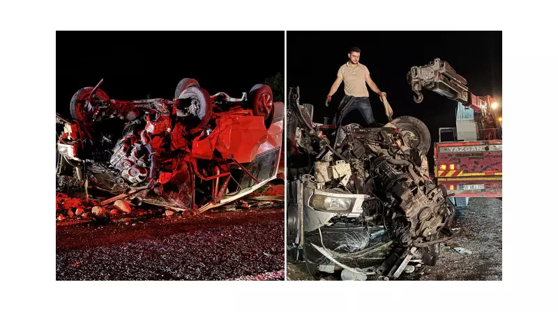 Korkunç Kaza: Minibüs ile Otomobilin Çarpışması Sonucu Otomobil Adeta Parçalandı!