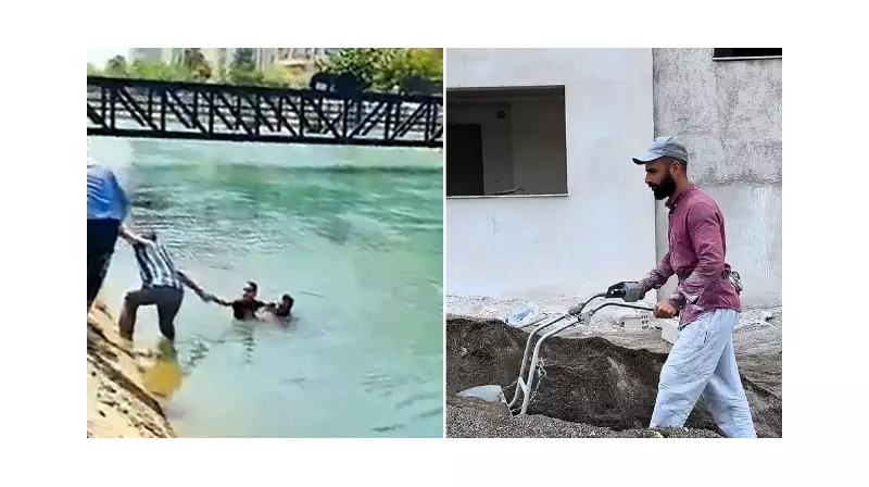 İnşaat İşçisinin Çabasıyla Hayat Kurtaran An: Kanalda Boğulmak Üzere Olan Çocuğa Şok Müdahale!