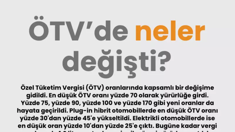 OTV'de Devrim Gibi Değişiklikler! İşte Yeni Düzenlemenin Ayrıntıları