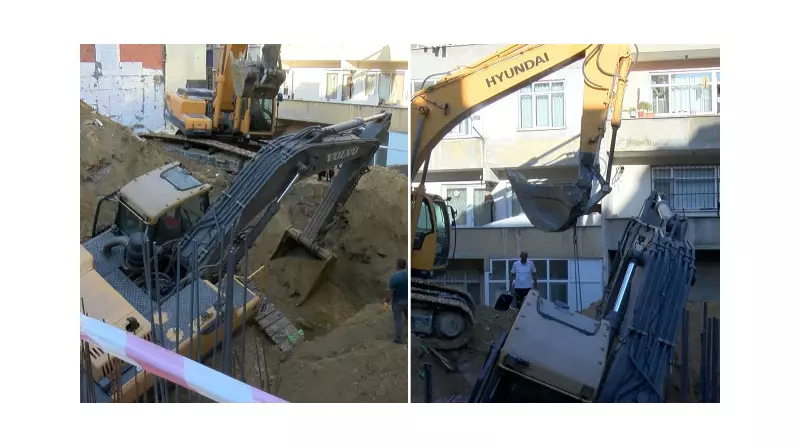 İstanbul'da Kepçe Operatörünün Başına Gelenler: Zemin Birden Çöktü!