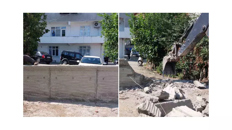 Tapulu Arazisini Savunan Vatandaşın Beton Duvarı İş Makinesiyle Yıkıldı: Yol Kavgası Kızıştı!