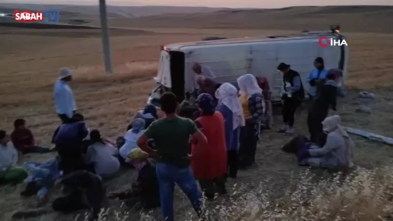 Tarım İşçilerini Taşıyan Minibüs Şarampole Yuvarlandı: 18 Yaralı!