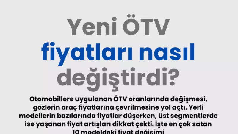 ÖTV'deki Son Değişiklikler Cebinizi Nasıl Etkileyecek? İşte Yeni Fiyatlar!
