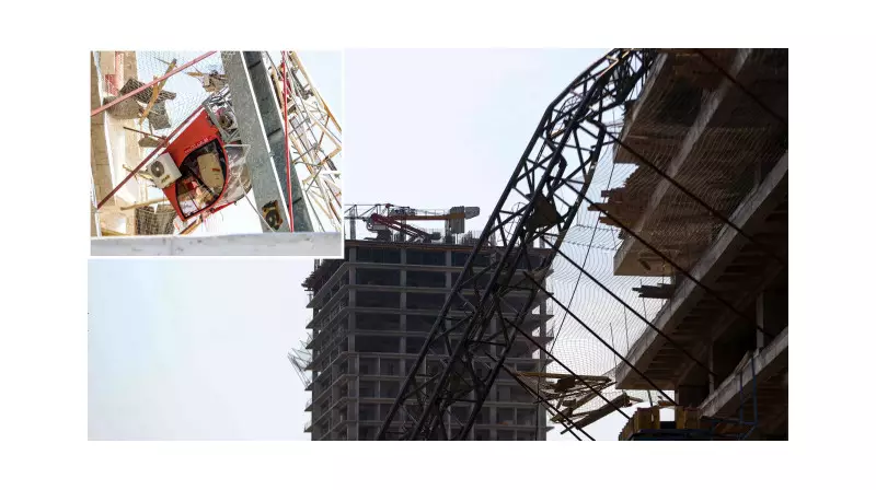 Vinç Operatörü Can Pazarında! Devrilen Vinçte Mahsur Kalan Adamın Dramı Kameralara Yansıdı