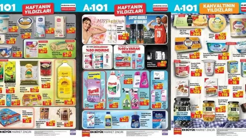A101'de Fırsat Geçidi! 4 Eylül'e Özel: Yoğurt, Süt, Yumurta ve Leke Çıkarıcı Deterjanlarda İndirim Fırtınası