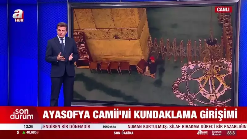 Ayasofya Camii'nde Korkunç Girişim: Yangın Çıkarmaya Çalışan Kişi Kamerada!