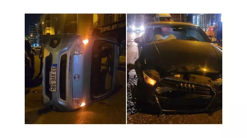 Beylikdüzü'nde Feci Kaza: Hafif Ticari Araç Yan Yattı!