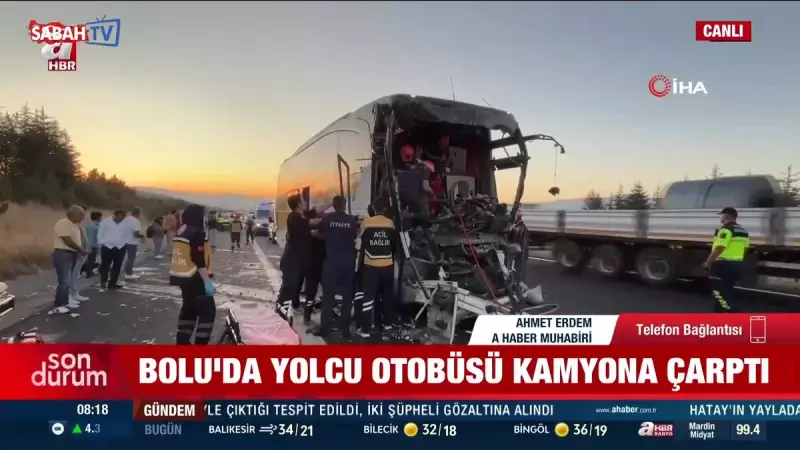Bolu'da Korkunç Kaza: Otobüs Kamyona Çarptı! Ölü ve Yaralılar Var