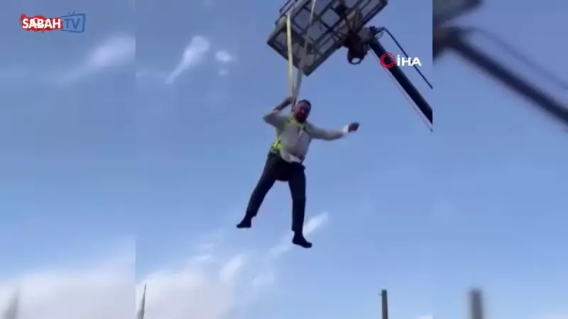 Bursa'da Damat, Vinçle Havalandı! Görenler Şaşkına Döndü