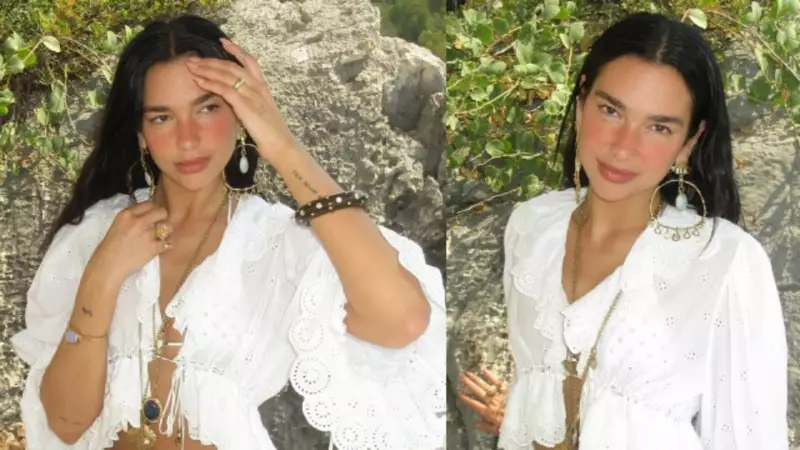 Dua Lipa'nın Plaj Keyfi: Beyazlar İçinde Büyüleyici Görüntüler!
