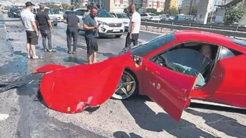 Ferrari'yi Test Sürüşünde Adeta Parçaladı! İşte Şok Eden Görüntüler