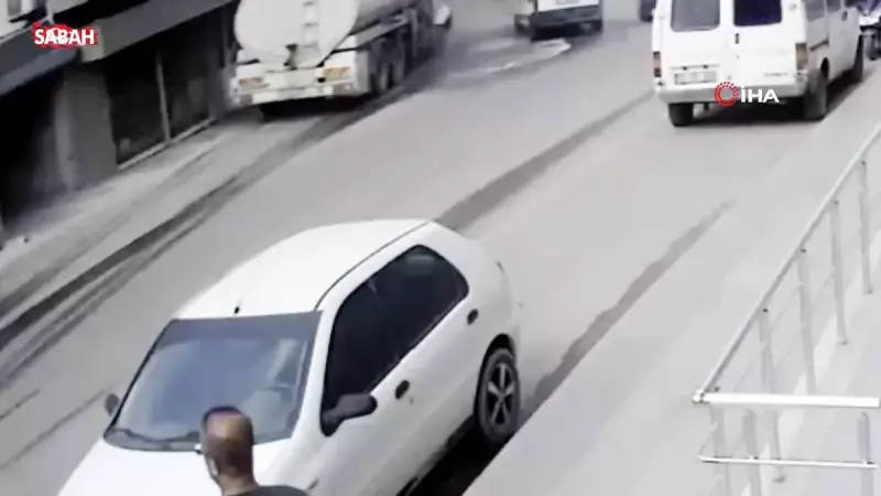 Freni Boşalan Araç Adeta Bir Savaş Alanı Yarattı! İşte O Çarpıcı Anlar