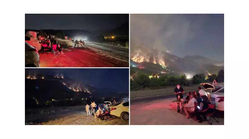 Karabük'te Orman Yangınına Kamp Sandalyesinde Keyifle Bakanlar! İnanılmaz Görüntüler