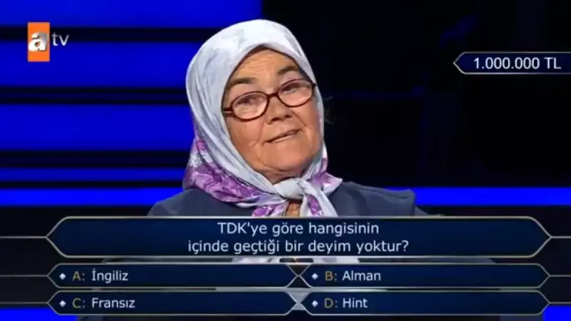 Kim Milyoner Olmak İster'de 1 Milyon TL'lik Soru: TDK'ya Göre Hangisinin İçinde Geçtiği Bir Deyim Yoktur?
