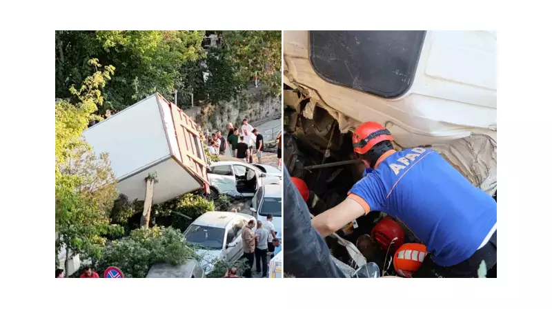 Korkunç Kaza! Freni Boşalan Kamyon, Onlarca Aracı Ezerek Kanala Uçtu: Yaralılar Var