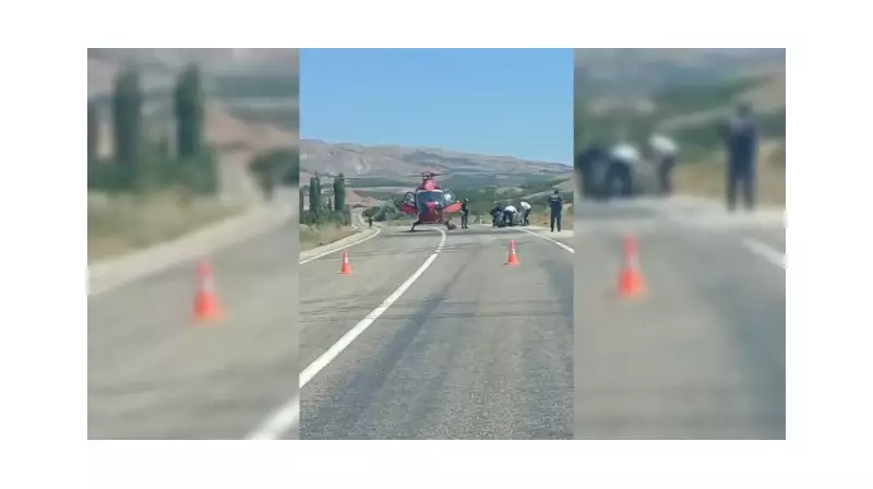 Malatya'da Ambulans Helikopter, Hastayı Alabilmek İçin Karayoluna İndi! İşte O Anlar