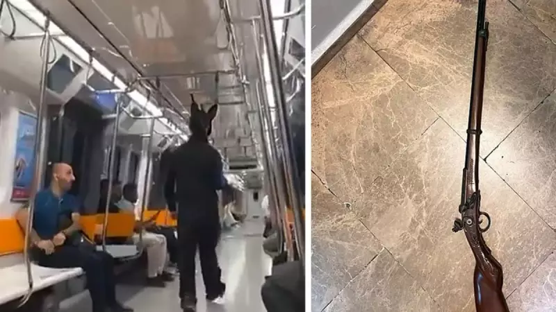 Metroda Tavşan Kostümü ve Tüfekle Dolaşan Kişi Sosyal Medyayı Salladı! İşte Savunması