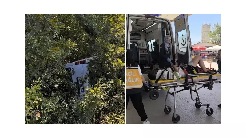 Muhteşem Kurtuluş: Minibüs Şarampole Yuvarlandı, Şoför 4 Saat Sonra Kendi İmkanlarıyla Kurtuldu!