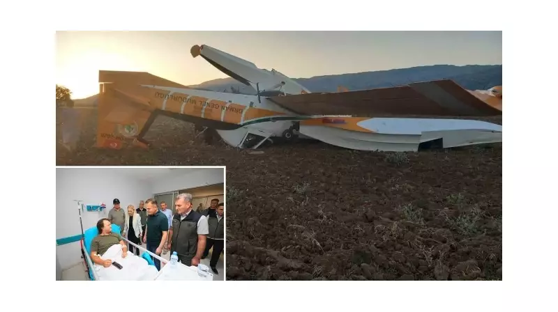 Muğla'da Orman Yangınına Müdahale Eden Uçak Zorunlu İnişte Kırıma Uğradı!