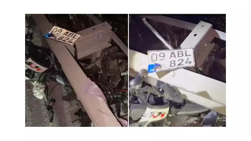 Şok Eden Kaza! Motosiklet Parçalandı, Sürücü Hastaneye Kaldırıldı