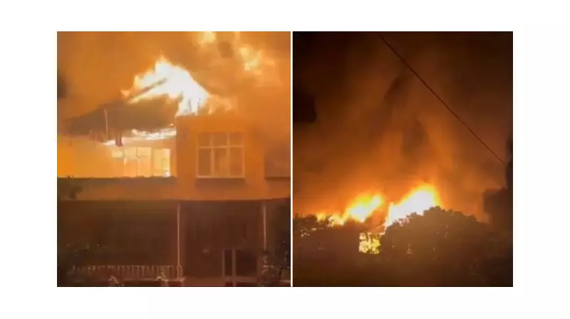 Samsun-Ordu Karayolu'nda Korkutan Yangın: 2 Katlı Ev Alevlere Teslim Oldu!