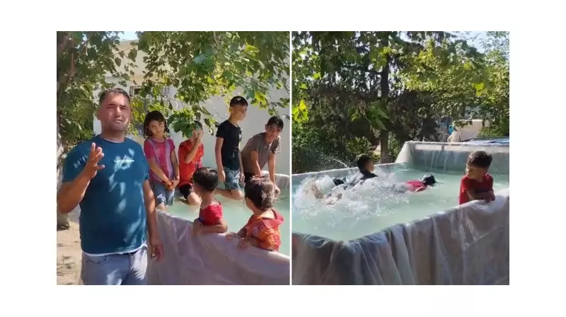 Sıcaktan Bunalan Çocuklar İçin Romorkta Havuz Keyfi!