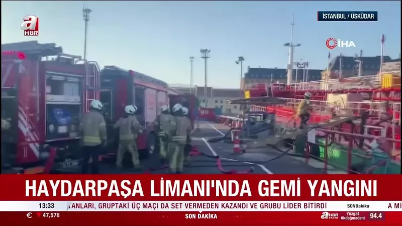 İstanbul Haydarpaşa Limanı'nda Gemi Yangını: İtfaiye Gece Boyu Mücadele Etti!