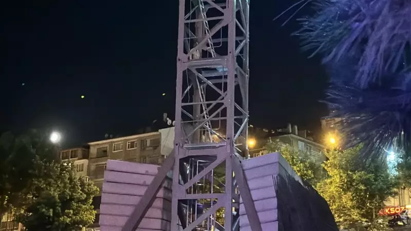 Tosya'da Kule Vinç Dramı: Eşinin Yalvarmasıyla İkna Olup İndi!