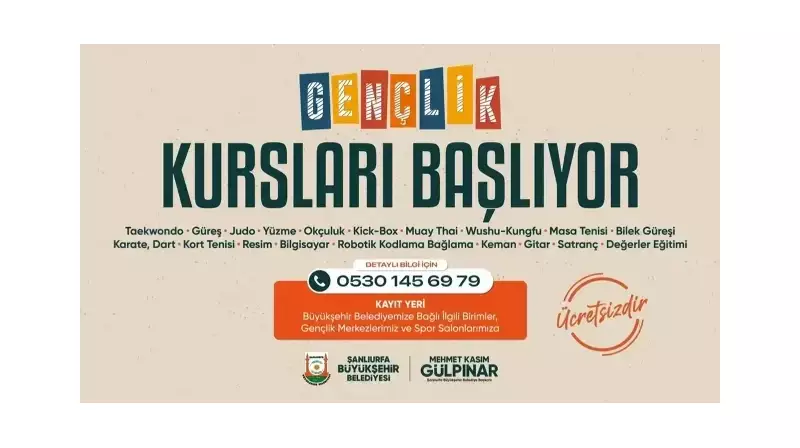 Şanlıurfa'da Gençliğin Yıldızı Parlıyor! Büyükşehir'den Muhteşem Kurs Fırsatı