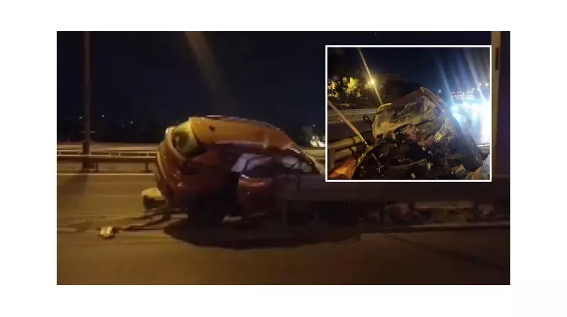 Ataşehir'de Feci Kaza: Otomobil Bariyere Çarptı, 1'i Ağır 3 Yaralı!