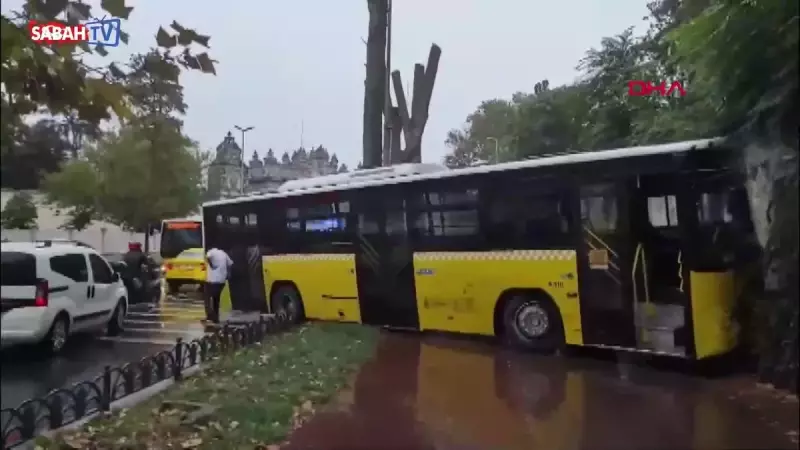 Beşiktaş'ta İETT Otobüsünde Korkutan Kaza! Ani Fren Panik Yarattı