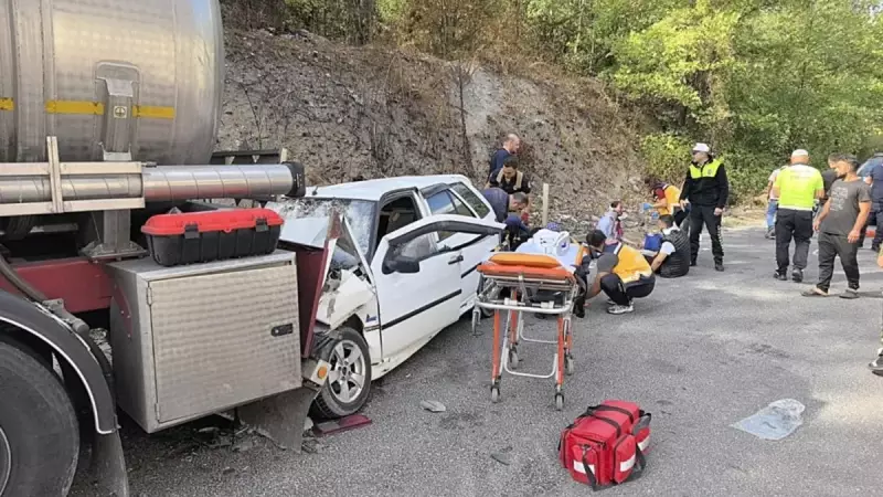 Bursa'da Dehşet Anları: Asit Yüklü Tanker ile Otomobilin Feci Kazası!