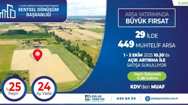 Fırsat! 29 İlde 449 Muhtelif Arsa Satışa Çıkıyor | Emlak Yönetim'den Dev İhale