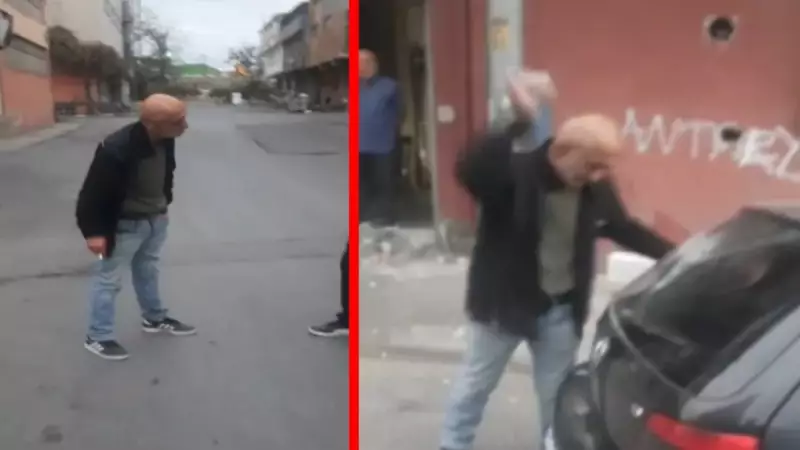 Gaziosmanpaşa'da Dehşet Anları: Esnafa Küfür ve Otomobillere Taşlı Saldırı!
