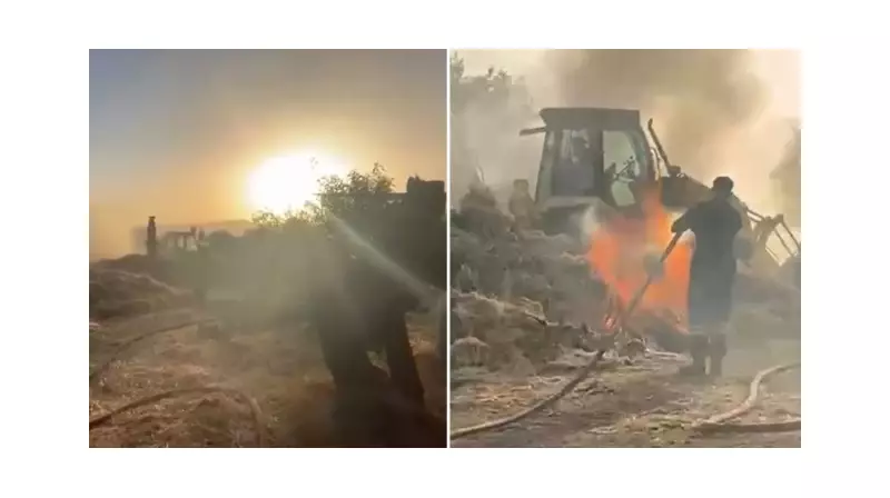 Isparta'da Korkutan Yangın! Saman Balyaları Alev Alev!