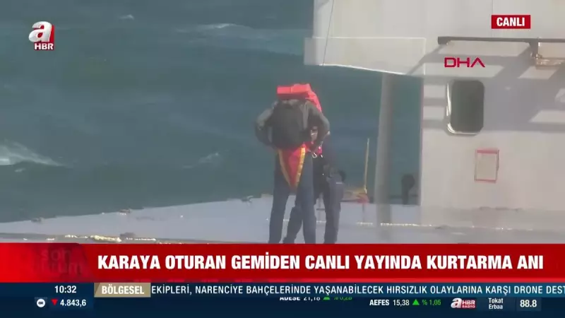 Kocaeli'de Kargo Gemisi Karaya Oturdu: 7 Mürettebat Helikopterle Zorlu Kurtarıldı!