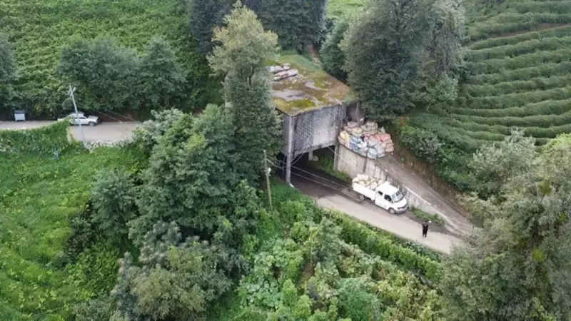 Rizeli Çiftçiden Akıllara Durgunluk Veren Yaratıcı Çözüm: Tarlasını Betonarme Kolonlarla Göğe Yükseltti!