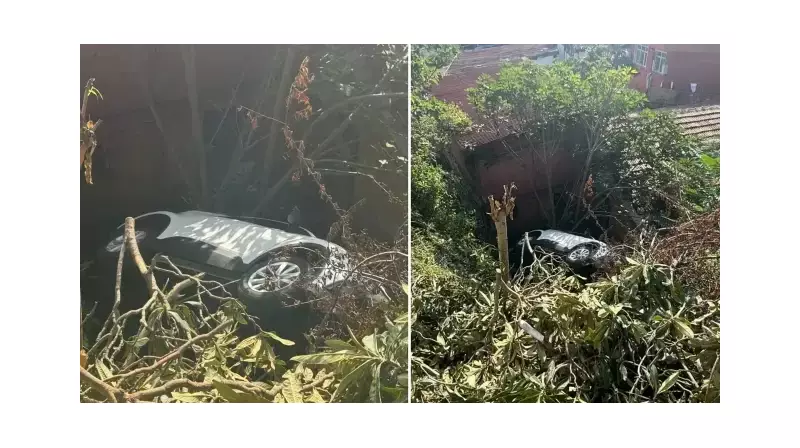 Sarıyer'de Feci Kaza! Kontrolden Çıkan Araç Evin Bahçesine Uçtu