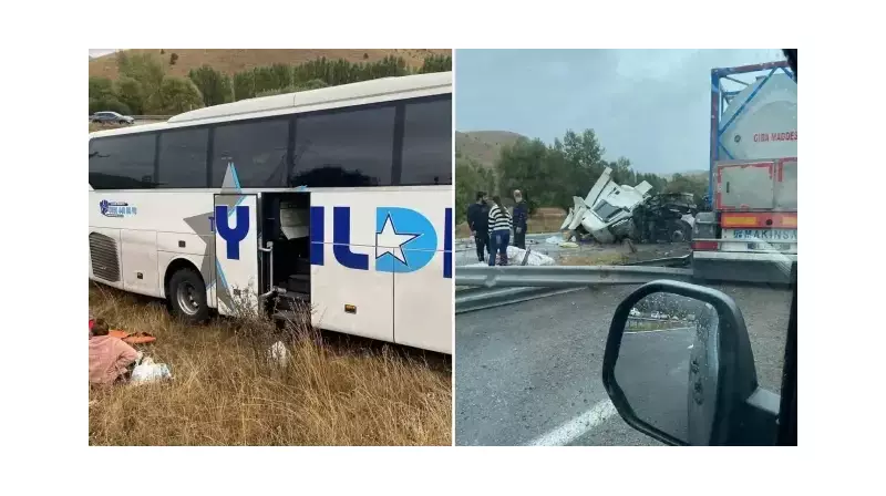 Sivas'ta Feci Tren Kazası: Otobüsle Tiren Çarpıştı, 20 Kişi Yaralandı!