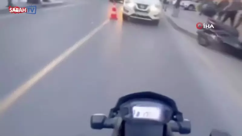 Ters Yönde Giren Sürücü ile Motosikletli Arasında İnanılmaz Diyalog! Gergin Anlar Kamerada